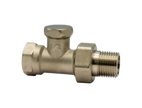 Belrad radiator retourkraan recht 1/2F - Radiatorkraan retour recht