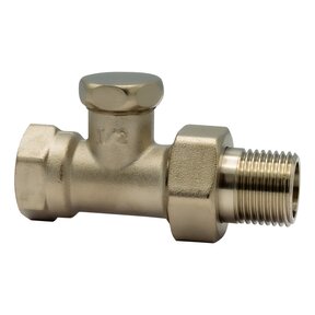 Belrad radiator retourkraan recht 1/2F - Radiatorkraan retour recht
