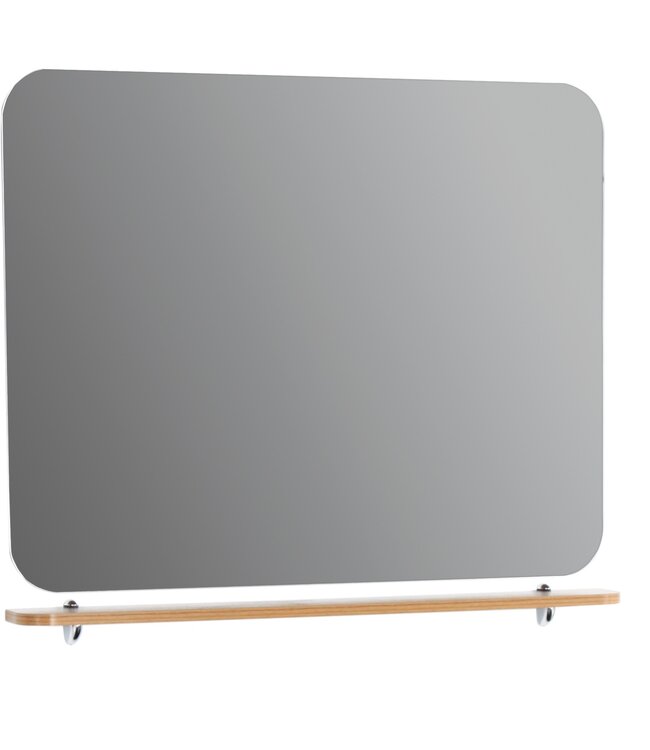 Badkamermeubel Set Piano Lux 100cm Zwart-Bruin met Graniete wastafel met overloop 1 kraangat Kolomkast en spiegel