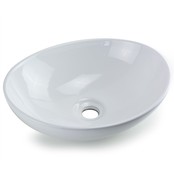 Keramische waskom Vienna Wit Ovaal 40,5x33x14cm zonder overloop