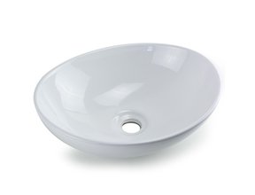 Keramische waskom Vienna Wit Ovaal 40,5x33x14cm zonder overloop