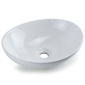 Keramische waskom Vienna Wit Ovaal 40,5x33x14cm zonder overloop