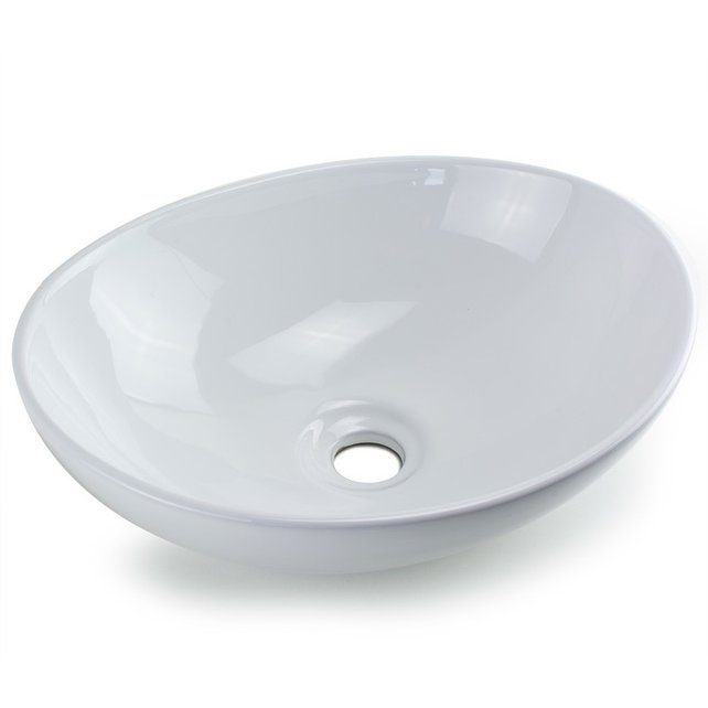 Keramische waskom Vienna Wit Ovaal 40,5x33x14cm zonder overloop
