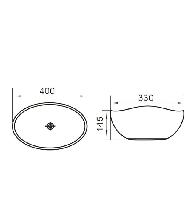 SANI-SUPPLY Keramische waskom Vienna Wit Ovaal 40,5x33x14cm zonder overloop