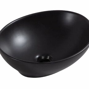 Vienna Ovaal Waskom Zwart 40,5x33x14cm zonder kraangat Keramisch