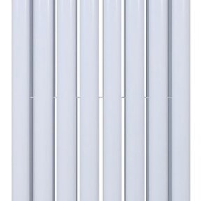Belrad Designradiator Ovaal Verticaal Wit Dubbel 180x47,2cm 1836 Watt Ovaal Verticaal Midden aansuiting.