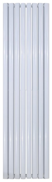 Belrad Designradiator Ovaal Verticaal Wit Dubbel 180x47,2cm 1836 Watt Ovaal Verticaal Midden aansuiting.