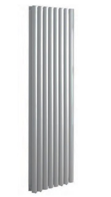 Belrad Designradiator Ovaal Verticaal Wit Dubbel 180x47,2cm 1836 Watt Ovaal Verticaal Midden aansuiting.
