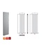Belrad Designradiator Ovaal Verticaal Wit Dubbel 180x47,2cm 1836 Watt Ovaal Verticaal Midden aansuiting.