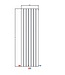Belrad Designradiator Ovaal Verticaal Wit Dubbel 180x47,2cm 1836 Watt Ovaal Verticaal Midden aansuiting.