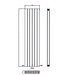 Belrad Designradiator Ovaal Verticaal Wit Dubbel 180x47,2cm 1836 Watt Ovaal Verticaal Midden aansuiting.
