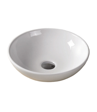 SANI-SUPPLY Waskom Valencia Rond 41x41x12 cm Opbouw Keramiek Glans Wit
