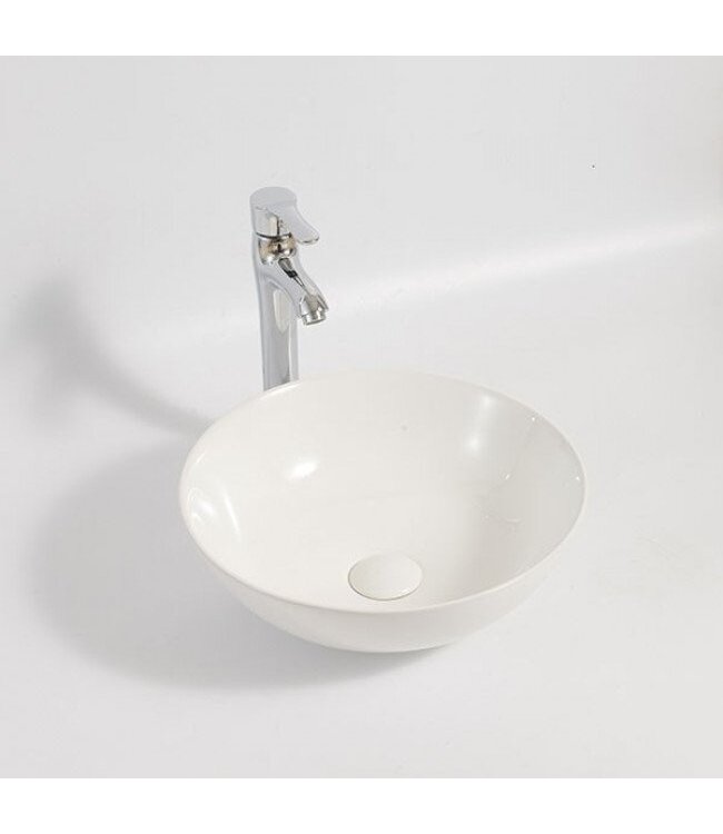 SANI-SUPPLY Waskom Valencia Rond 41x41x12 cm Opbouw Keramiek Glans Wit