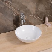 Waskom Valencia Rond 41x41x12 cm Opbouw Keramiek Glans Wit