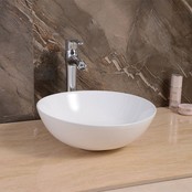 Waskom Valencia Rond 41x41x12 cm Opbouw Keramiek Glans Wit