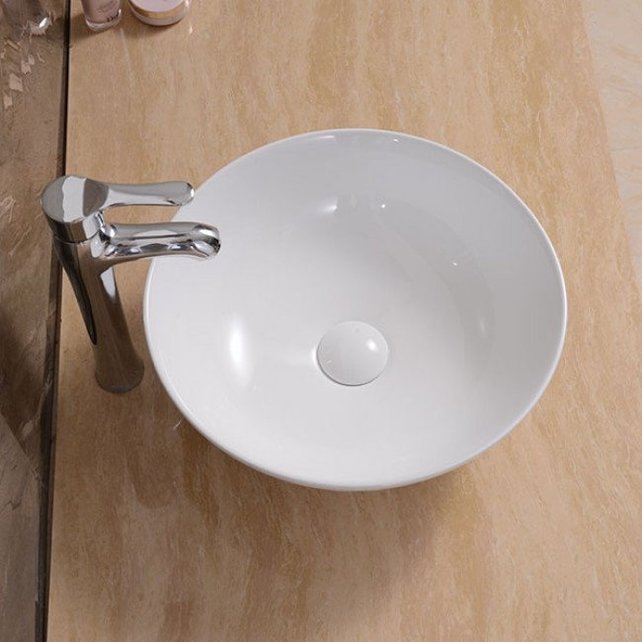 Waskom Valencia Rond 41x41x12 cm Opbouw Keramiek Glans Wit