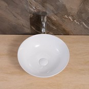 Waskom Valencia Rond 41x41x12 cm Opbouw Keramiek Glans Wit