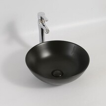 Waskom Valencia Mat Zwart 40x40x13,5cm Opbouw Keramiek Rond