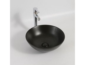 Waskom Valencia Mat Zwart 40x40x13,5cm Opbouw Keramiek Rond