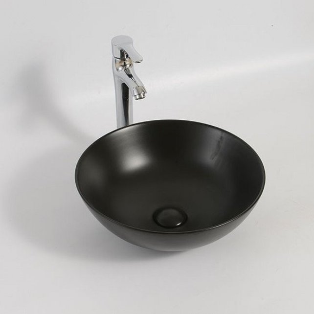 Waskom Valencia Mat Zwart 40x40x13,5cm Opbouw Keramiek Rond Waskom Valencia Mat Zwart 40x40x13,5cm Opbouw Keramiek Rond