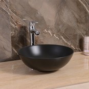 Waskom Valencia Mat Zwart 40x40x13,5cm Opbouw Keramiek Rond Waskom Valencia Mat Zwart 40x40x13,5cm Opbouw Keramiek Rond