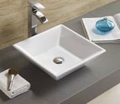 Opbouw Waskom Trento Vierkant Glans Wit 38,5x38,5x12cm Keramiek Opbouw Waskom Trento Vierkant Glans Wit 38,5x38,5x12cm Keramiek