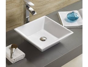 Opbouw Waskom Trento Vierkant Glans Wit 38,5x38,5x12cm Keramiek