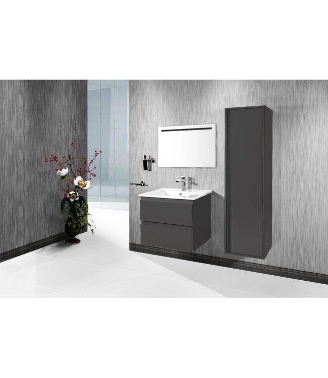 CREAVIT Creavit Sally Kolomkast 160x40x35cm Hoogglans Grijs Greeploos