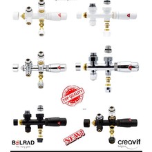 Belrad Thermostaat Radiatorkraan Recht Wit - Chroom - Mat Zwart