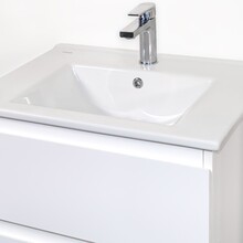 Creavit Sally Badkamermeubel 60cm Hoogglans Wit met keramisch wastafel 2 lades Softclose