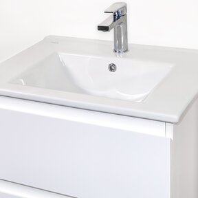 Creavit Sally Badkamermeubel 60cm Hoogglans Wit met keramisch wastafel 2 lades Softclose