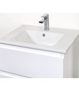 CREAVIT Creavit Sally Badkamermeubel 60cm Hoogglans Wit met keramisch wastafel 2 lades Softclose
