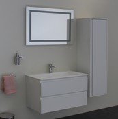 Creavit Sally Badkamermeubel 60cm Hoogglans Wit met keramisch wastafel 2 lades Softclose