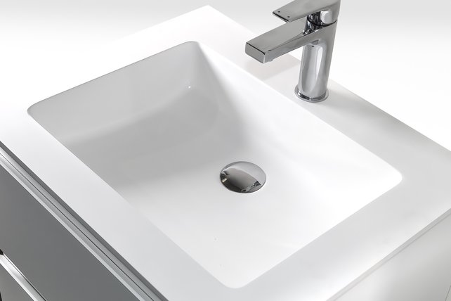 Creavit Sally Badkamermeubel 60cm Hoogglans Wit met keramisch wastafel 2 lades Softclose