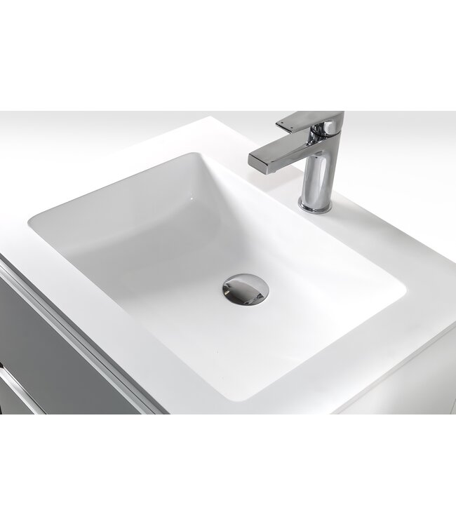 Creavit Sally Badkamermeubel 60cm Hoogglans Wit met keramisch wastafel 2 lades Softclose