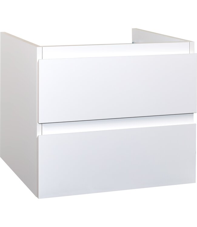 Creavit Sally Badkamermeubel 60cm Hoogglans Wit met keramisch wastafel 2 lades Softclose