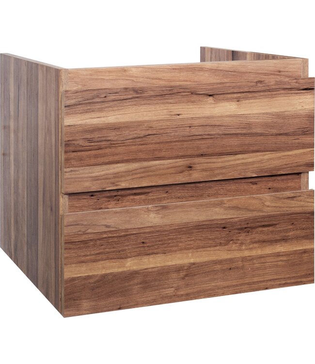 Creavit Sally badkamermeubel Garda Walnoot 60cm met keramische wastafel 2 lades Softclose