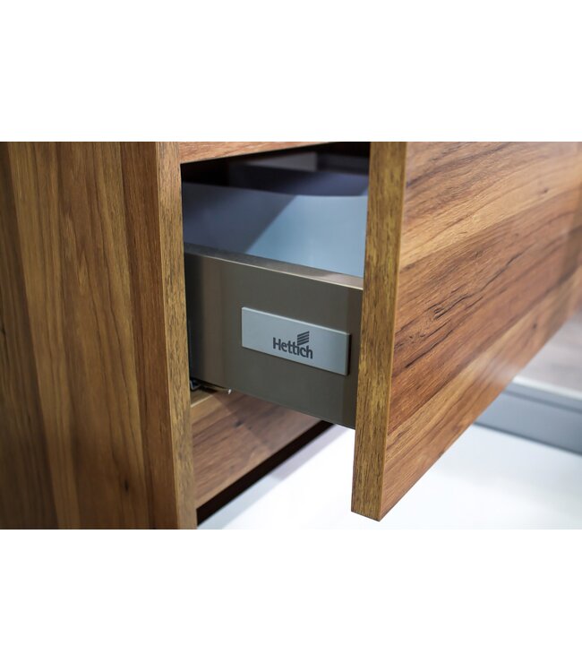 CREAVIT Creavit Sally badkamermeubel Garda Walnoot 60cm met keramische wastafel 2 lades Softclose