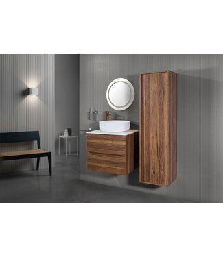 CREAVIT Creavit Sally badkamermeubel met waskom 80cm Eiken 2 lades Softclose