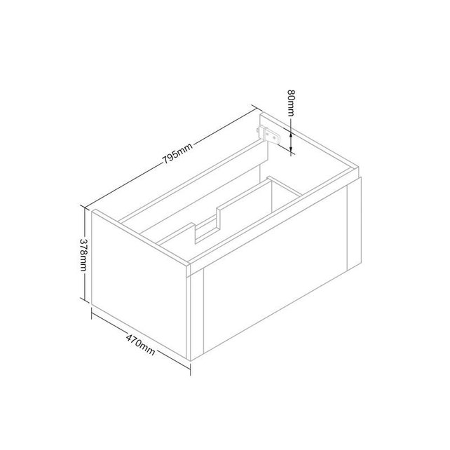 SaniPro Vision Dynasty Badkamermeubel Eiken 80cm met natuursteen waskom en blad