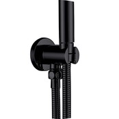 Inbouw Regendouche set Aloni Mat Zwart 25 cm Rond Hoofddouche muur Thermostaatkraan incl. handdouche