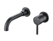 Inbouw wastafelkraan Rome Zwart Mat Creavit Aloni Mengkraan uitloop 22cm