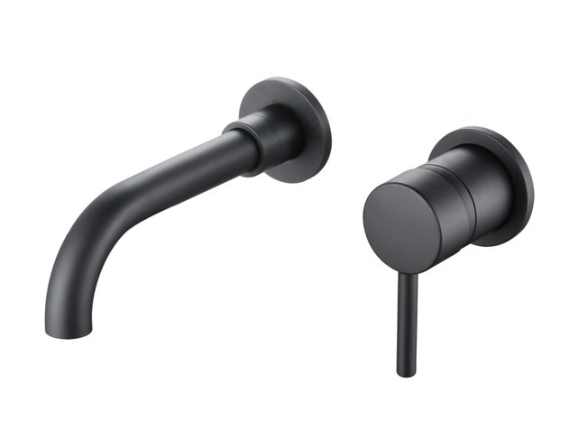 Inbouw wastafelkraan Rome Zwart Mat Creavit Aloni Mengkraan uitloop 22cm