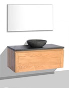 SaniPro Vision Dynasty Badkamermeubel Eiken 100cm met natuursteen waskom en blad
