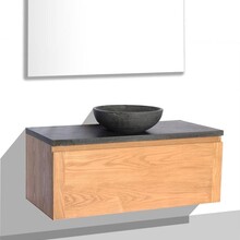 SaniPro Vision Dynasty Badkamermeubel Eiken 100cm met natuursteen waskom en blad