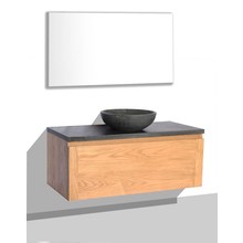 SaniPro Vision Dynasty Badkamermeubel Eiken 100cm met natuursteen waskom en blad