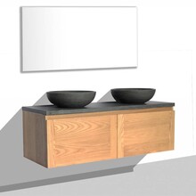SaniPro Vision Dynasty Badkamermeubel Eiken 120cm met natuursteen waskommen en blad