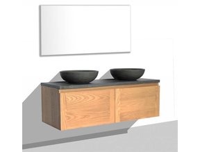 SaniPro Vision Dynasty Badkamermeubel Eiken 120cm met natuursteen waskommen en blad