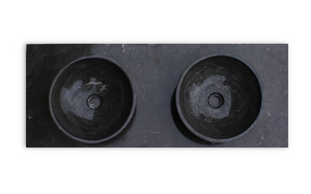 SaniPro Vision Dynasty Badkamermeubel Eiken 120cm met natuursteen waskommen en blad