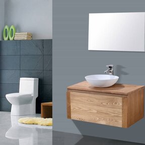 Badkamermeubel Wood Vision 80x47x38cm met Topblad en waskom